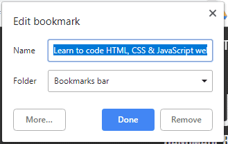 Add to bookmarks tab in Google Chrome showing the title of the Meeum website