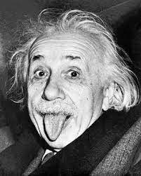 Albert Einstein poking his tongue out